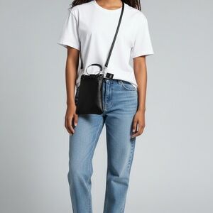 INC INTERNATIONAL CONCEPT Black Leather Bag Crossbody or Cute Handle